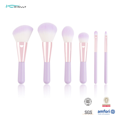 6PCS de Kosmetische die Borstel van Mini Gift Makeup Brush Set met Twee Kleuren Synthetisch Haar wordt geplaatst